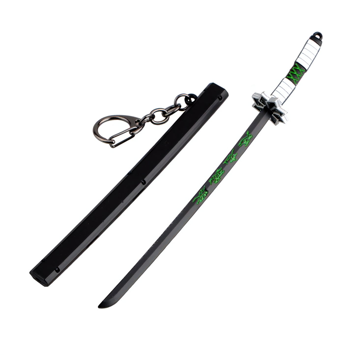 Etched Ghost Blade Katana Key Chains - Demon Slayer