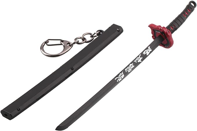 Etched Ghost Blade Katana Key Chains - Demon Slayer